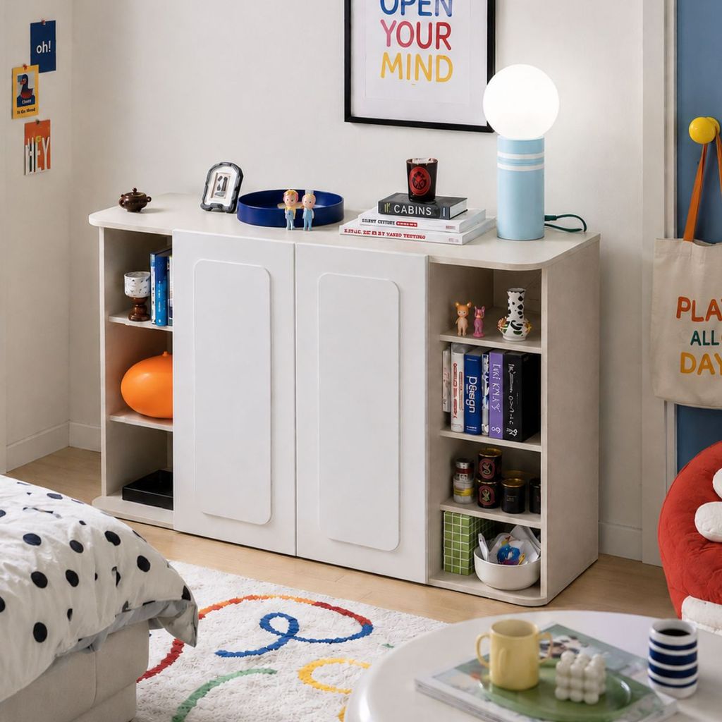 Koncept Furniture ตู้เตี้ยเก็บของ รุ่น Penny B ขนาด 120 ซม. สีขาว (120x40x80 ซม.) แบรนด์ KONCEPT FURNITURE