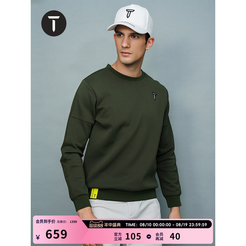 T/Ou Patrol Golf เสื้อผ้าผู้ชายรอบคอเสื้อกันหนาวฤดูใบไม้ร่วงสบาย Warm กีฬาแขนยาว EM222PC101