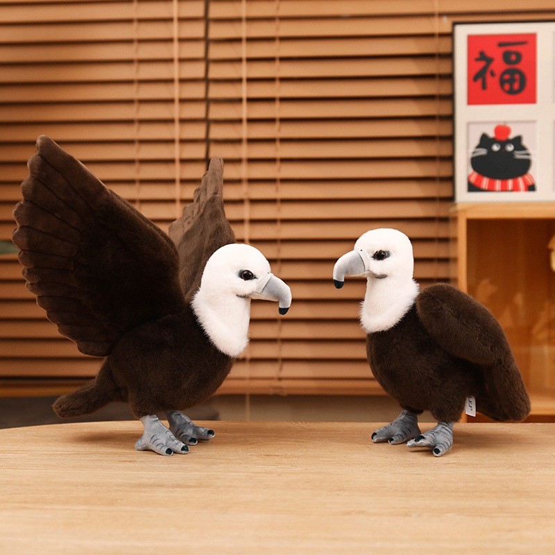 Glossy Eye Vulture ตุ๊กตาตุ๊กตา FlyingVulture ยืน Vulture สมจริง Bird Collection Decor