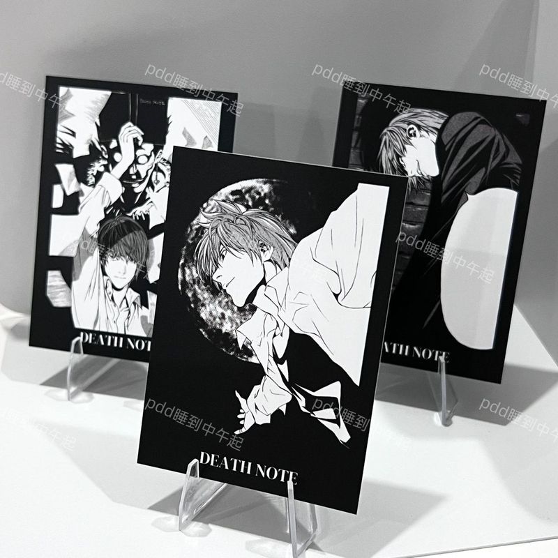 DEATH NOTE/Yagami/DEATH Notes Yagami Moon สีดําสีขาว Photocard อะนิเมะ สินค้า/Xiu