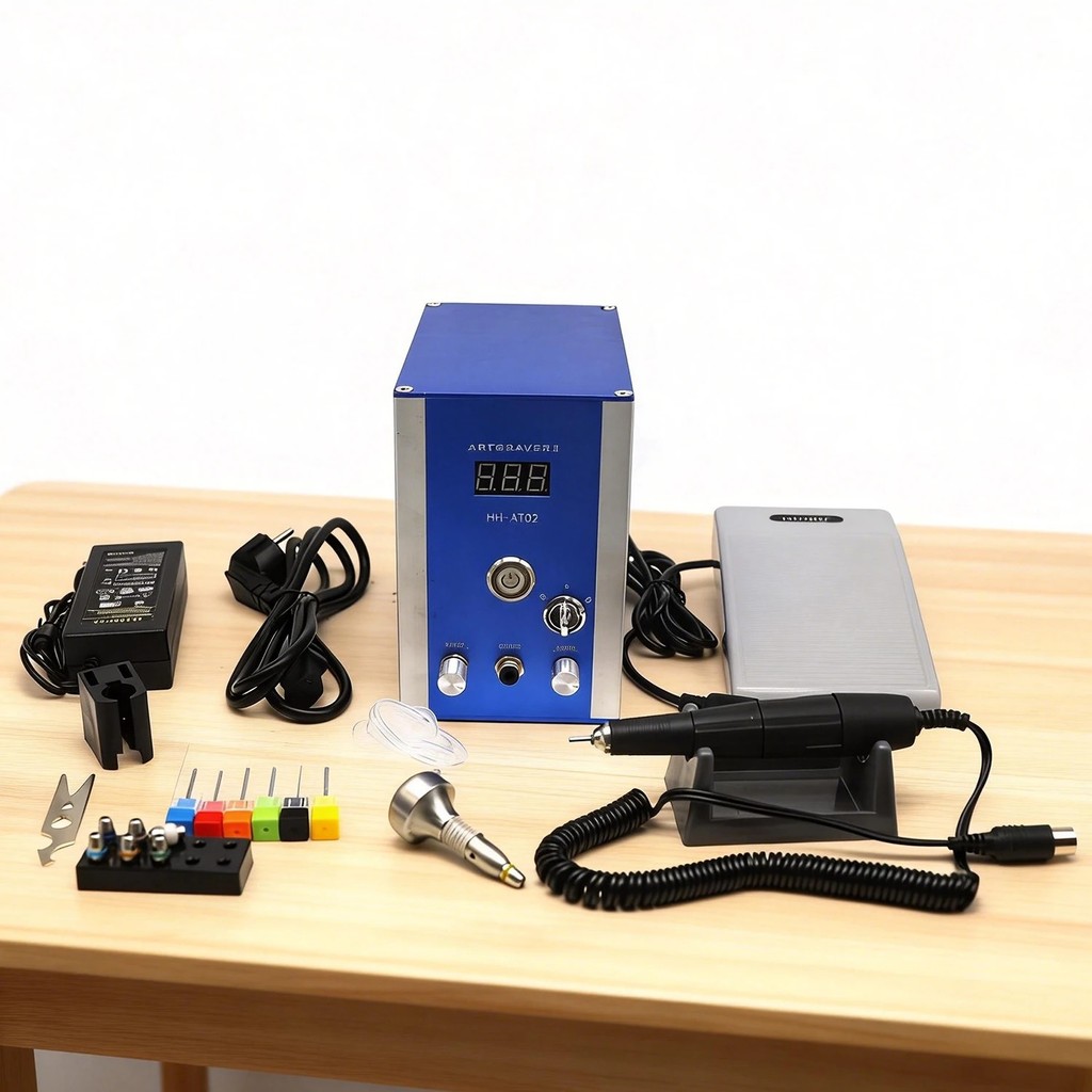 SMW6 Kinway KW-AT02 นิวเมติกเครื่องประดับแกะสลักเครื่อง 110 V/220 V พร้อม Graver Handpiece เจาะบดเคร