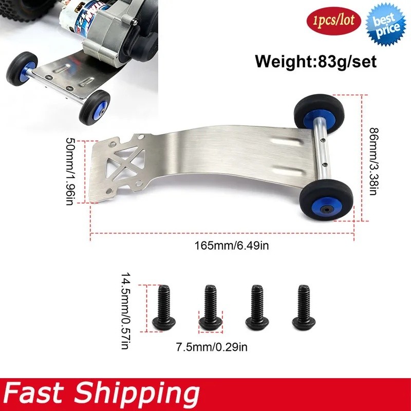 1 ชุดโลหะ Wheelie Bar สแตนเลสสําหรับ Traxxas Slash 2WD Bandit 2WD Rustler 2WD RC รถอะไหล่อัพเกรด