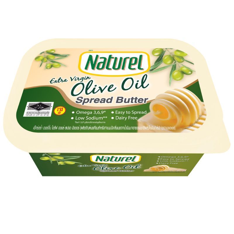 เนเชอเรลเนยเทียมจากน้ำมันมะกอกธรรมชาติผสมไขมันปาล์ม 250กรัม Naturel Olive Oil Spread 250g [บาร์โค้ด 8850581137105]