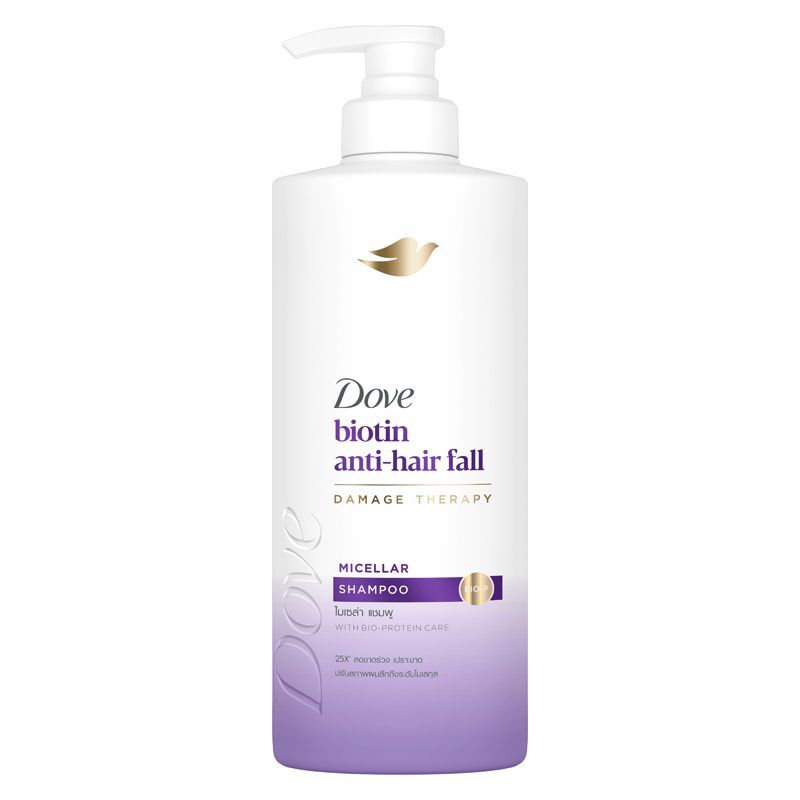 โดฟแชมพูไบโอตินแอนตี้แฮร์ฟอลไมเซล่า 380มล. Dove Biotin Anti Hair Fall Micellar Shampoo 380ml. [8851932481182 ]