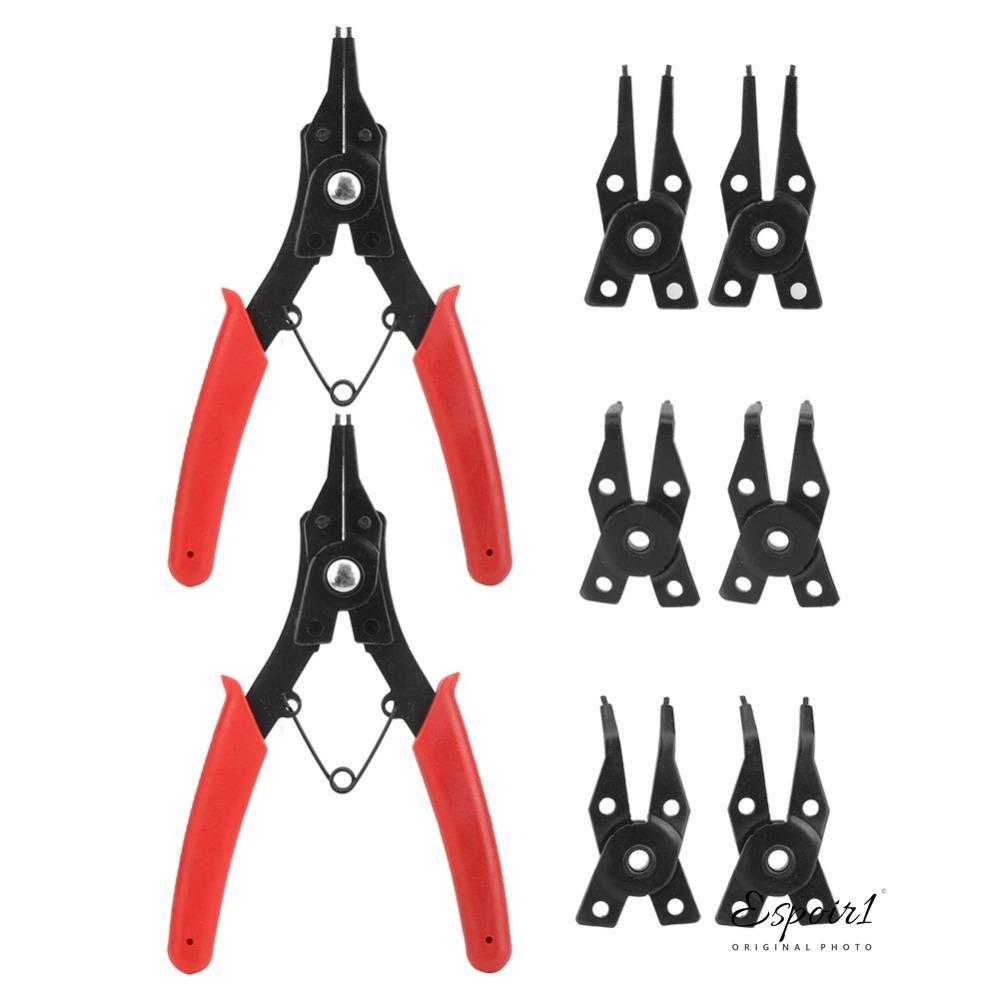 ESPOIR1 2 ชิ้นชุดยึดแหวนคีม,การออกแบบมัลติฟังก์ชั่น 4 in 1 Combination Circlip คีมชุด, เหล็กพรีเมี่ย