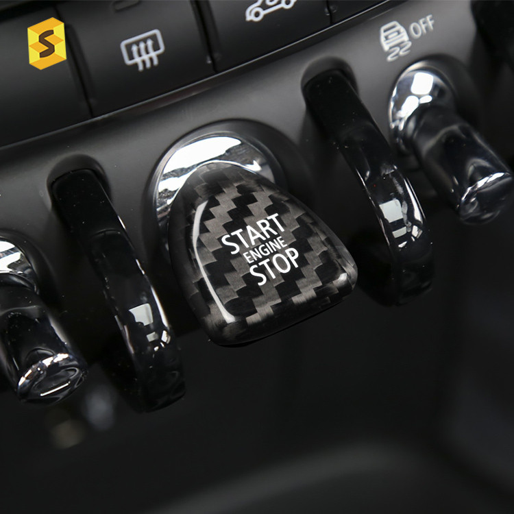 Premium-ES N-MINI-206 อุปกรณ์ตกแต่งภายในรถยนต์สติกเกอร์ Trim Push Start ฝาครอบ F56 F55 เครื่องยนต์เร