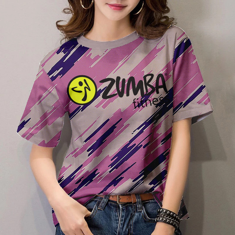Zumba Fitness Outfit 2026- เสื้อสเวตเตอร์ DryFit มัดย้อม, popul แขนสั้นขนาดบวก unisex