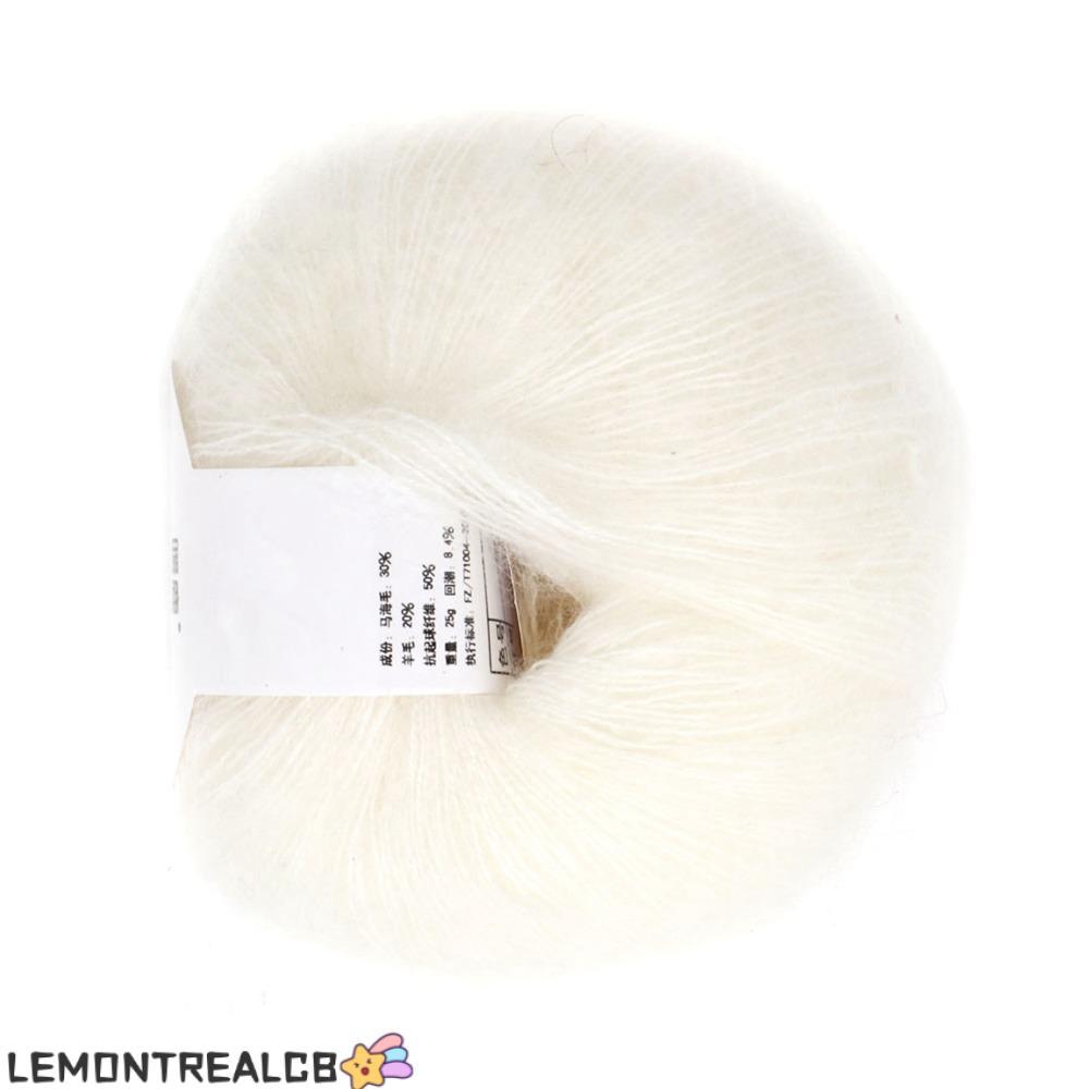 LEMONTREALCB Mohair Yarn, Fuzzy Fur Thin Gauge Faux Mohair Yarn, Soft Texture Long Wool Fine Yarn สํ