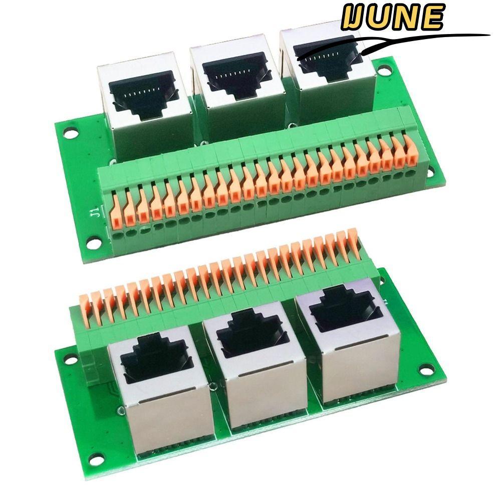 IJUNE RJ45 ขั้วต่อหญิง, เทอร์มินัลสปริงสามทาง RJ45 Breakout Board, Professional Solderless 8-Pin Eth