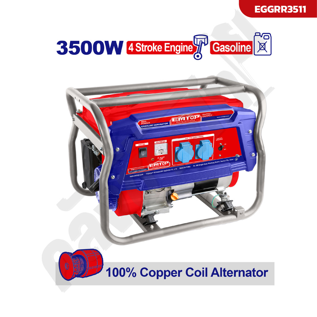 EMTOP เครื่องปั่นไฟฟ้าเบนซิน 3500W EGGRR3511