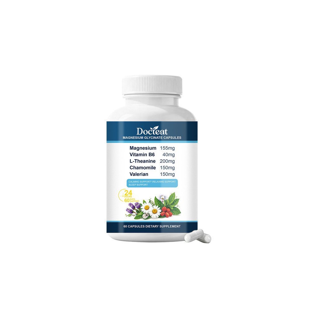 DOCTEAT Relax Sleep Aid Balance Capsules ประกอบด้วย Magnesium B6 Tea Amino Acid Sleep Aid Stabilize 