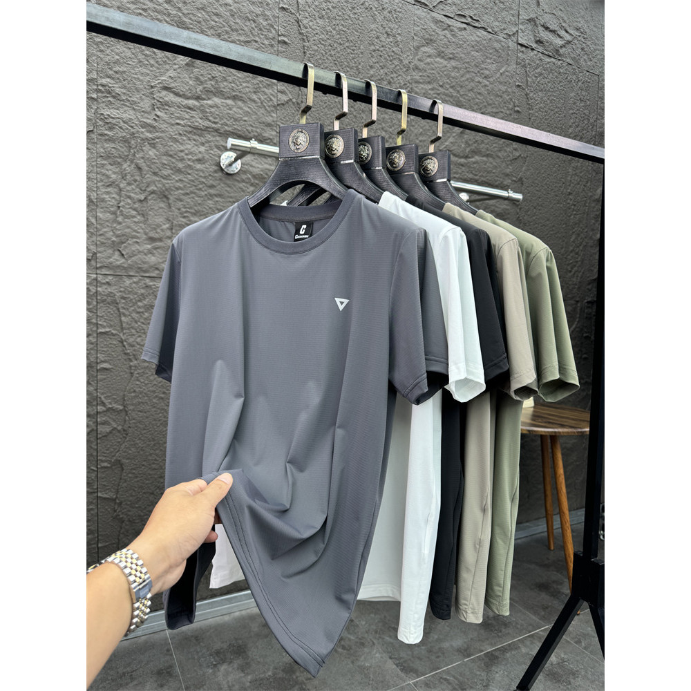 Svip สบาย Cool แฟชั่นฤดูร้อนรอบคอสบายผ้าไหมน้ําแข็ง Cool Breathable กีฬา Quick-Drying เสื้อยืดแขนสั้