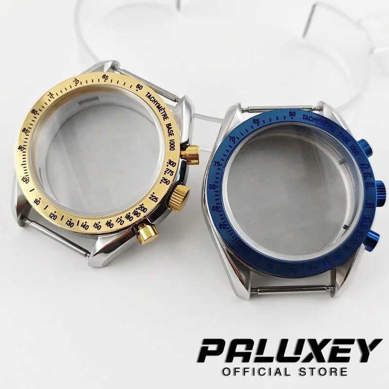 PALUXEY 40 มม.VK63 Fixed Bezel Chronograph เคลือบแก้วนาฬิกานาฬิกาโลหะอุปกรณ์เสริมนาฬิกาสําหรับ VK63 
