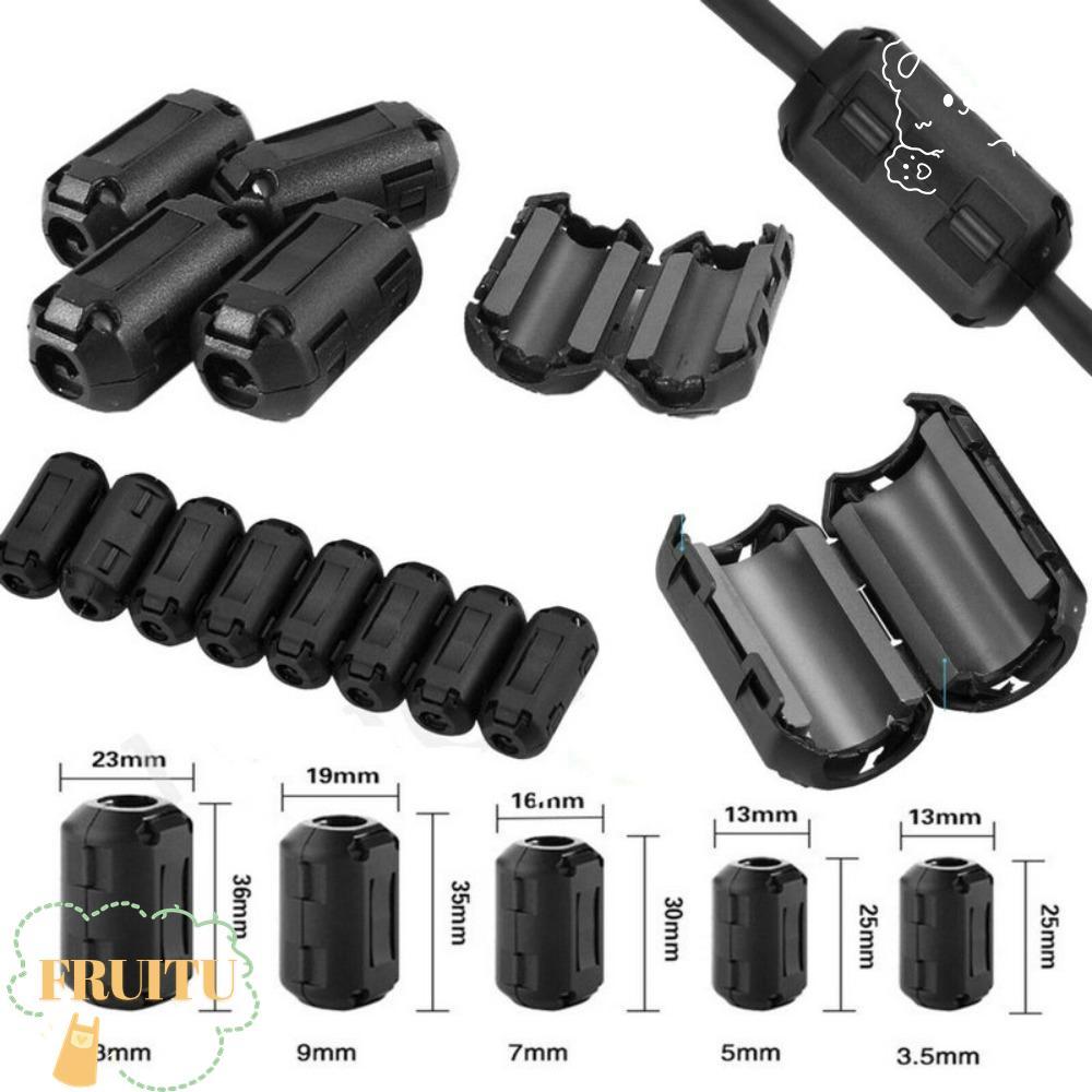 FRUITU Choke Coil EMI RFI Noise, Snap ประเภทสีดําแหวน Core Ferrite ลูกปัด Clamp, Anti-interfiration 