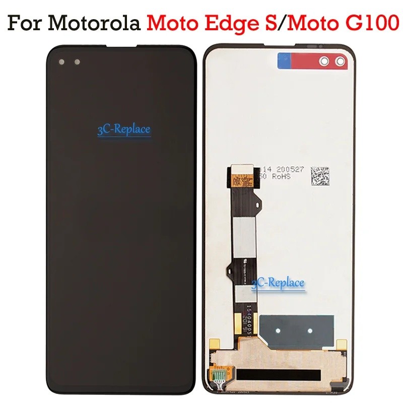 สีดํา 6.7 "สําหรับ Motorola Moto Edge S จอแสดงผล LCD Touch Screen Digitizer Assembly สําหรับ Motorol