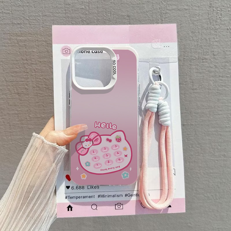 เคส Hello Kitty สีชมพูน่ารักสําหรับ XR,XSMax,IP15,IP16,IP17,IP14,IP13,IP12,IP11,XS