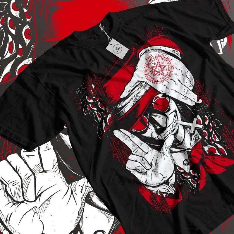 Hellsing Alucard Ultimate Vampire Anime Graphic เสื้อยืดสีดํา