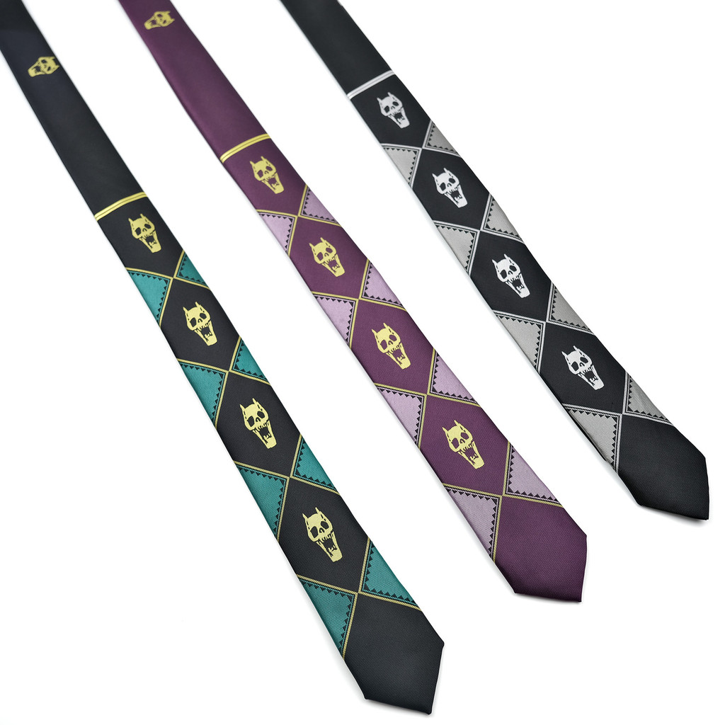 JJ Bizarre Adventure Kira Yoshikage Tie Killer King Skeleton ฟรีซิป Tie DK Tie Hand Tie _ Cab Shop