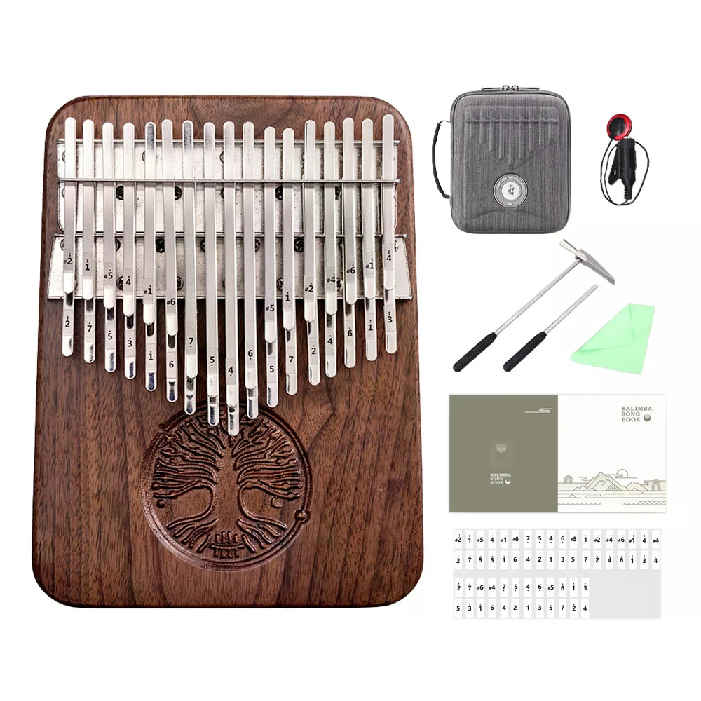 Hluru Professional Kalimba 34 คีย์, คาลิมบาวอลนัทสีดํา 38 คีย์, เปียโนนิ้วหัวแม่มือไม้ Kalimba BC Fl