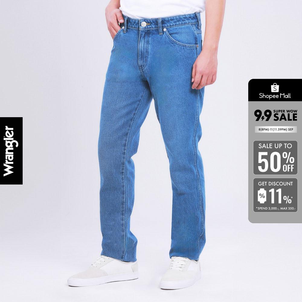 WRANGLER กางเกงยีนส์ผู้ชาย เอวกลาง ทรง MWZ รุ่น WR WRMWZ102 สียีนส์ กางเกงยีนส์ กางเกงผู้ชาย เสื้อผ้าผู้ชาย