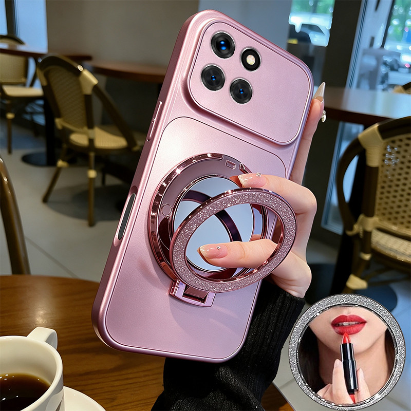 สําหรับ honor X8B X8A x8c x8d x6d x6c 4g X6B X6A X6S X6 X8 5G ล่าสุดโลหะสีวงเล็บ TPU glitter กระจกแต