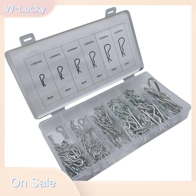 W-Lucky 150 ชิ้น Cotter Pin ชุด 2 มิลลิเมตร R-คลิปสปริงตัวเชื่อมต่อความแข็งสูง Splint Pins สําหรับซ่