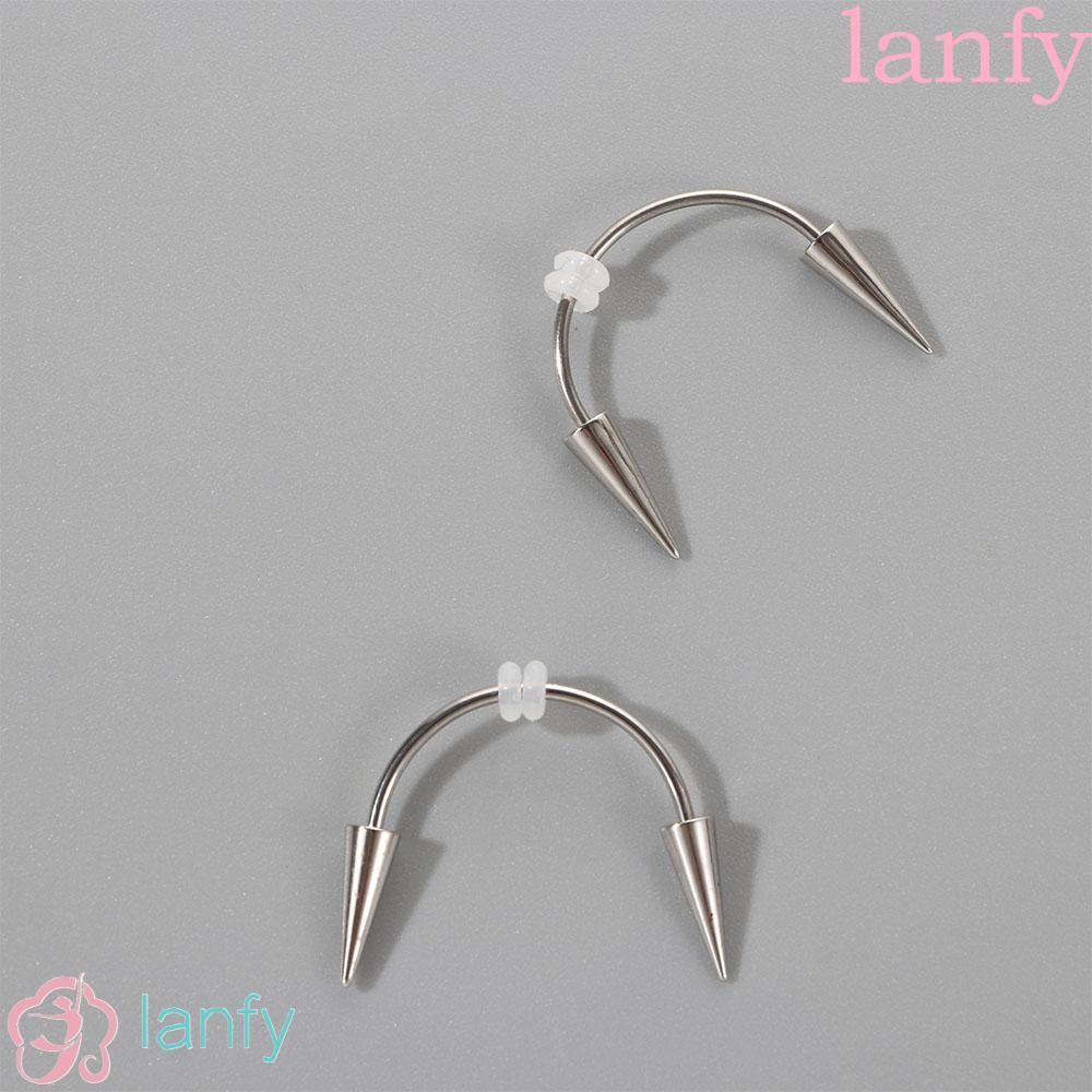 LANFY แหวนปากเจาะ ใหม่ BCR Septum เจาะปาก Fake Septum Piering สแตนเลส