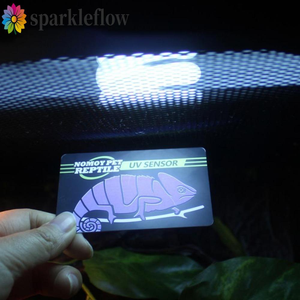 SPARKLEFLOW UVB Card Indicator นํากลับมาใช้ใหม่แบบพกพา 10 วินาที PVC ทนทานโคมไฟ Life Tester Meter