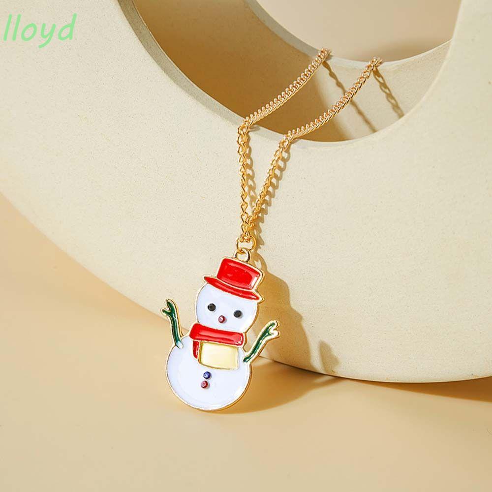 LLOYD สร้อยคอคริสต์มาสแฟชั่นเครื่องประดับคริสต์มาส Elk Merry Christmas สร้อยคอจี้ผู้หญิง