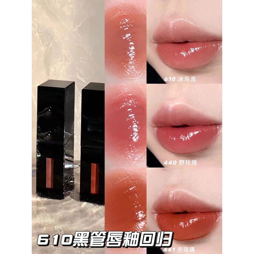 ลิปกลอส ลิป ลิป ฮันนี่ ลิปสติก Ysl Black Tube Lip Glaze 610 ตัวอย่าง Ice Oolong 416 445 440 442 Mirr