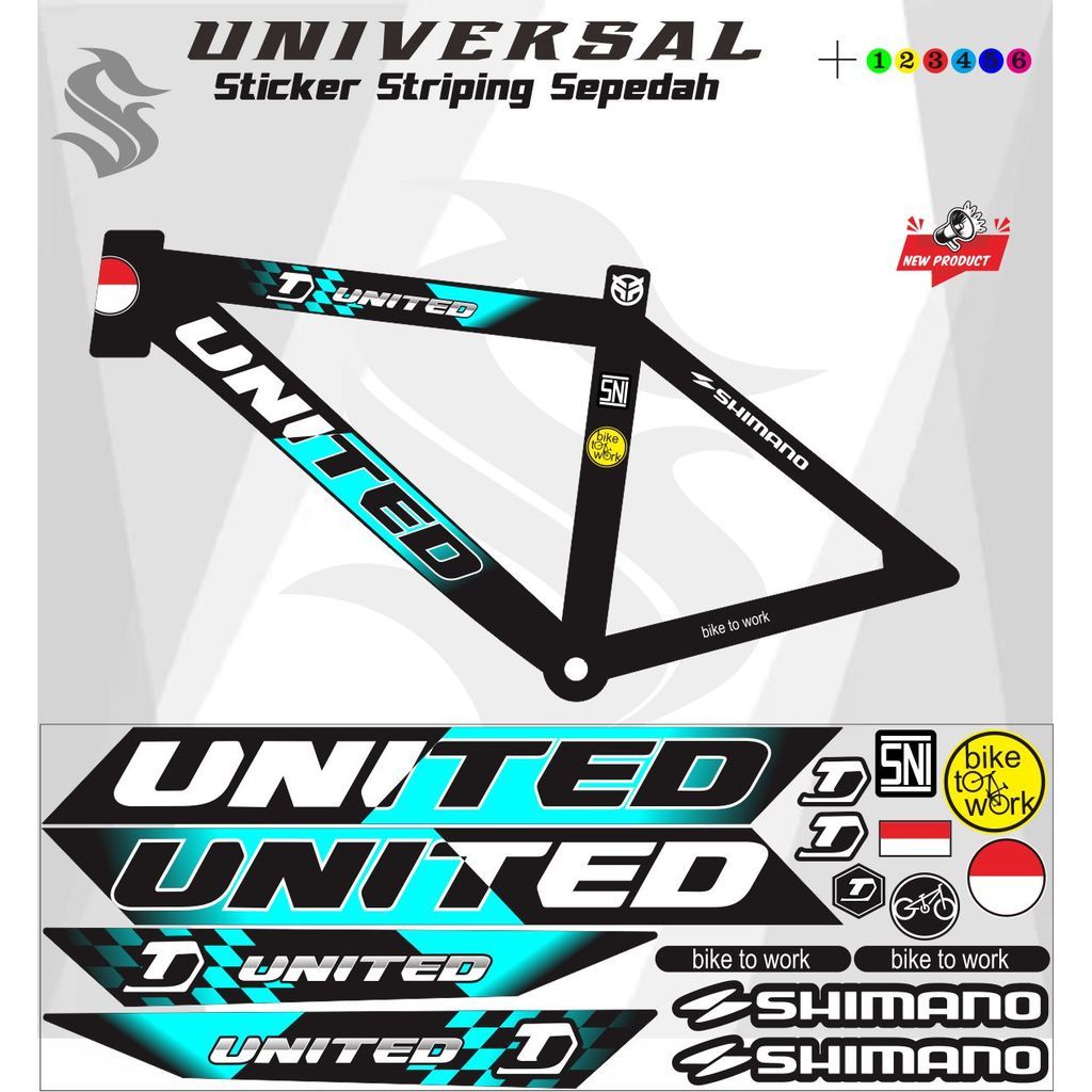 UNITED BIKE STICKERS / UNITED BIKE VARIATION STICKERS UNITED BIKE STRIPING ALL MOTIFS