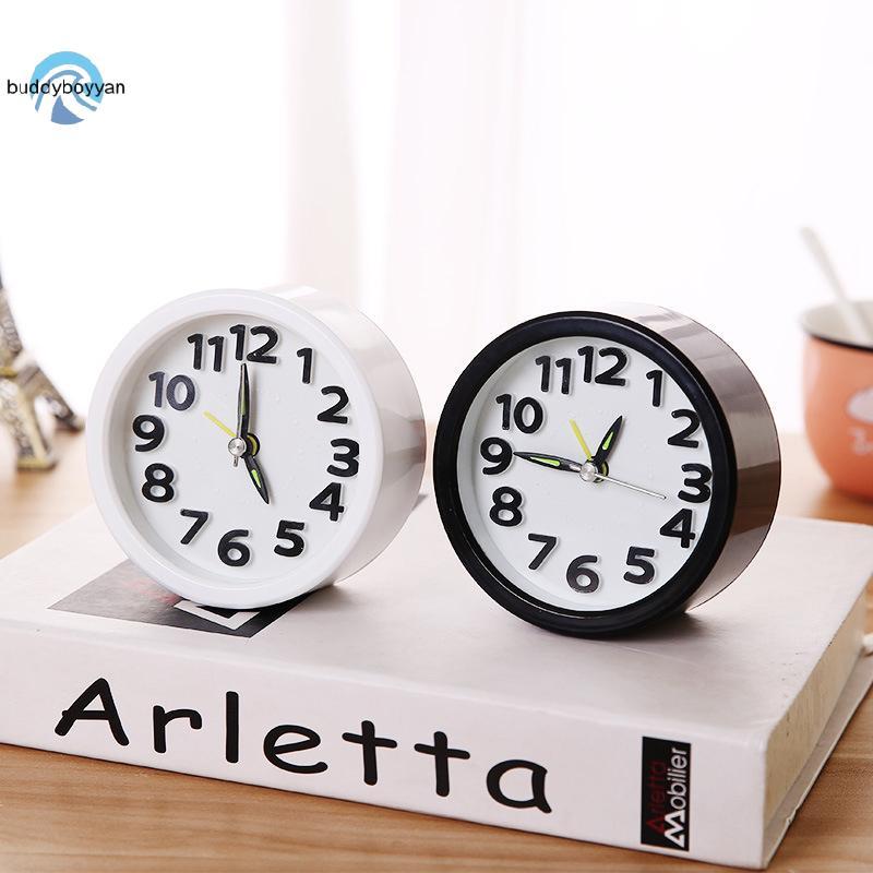 Teeny-weeny Square Round Alarm Clo Small Silent Table Alarm Clo Wake Up Clo แบตเตอรี่ขับเคลื่อนแบบพก