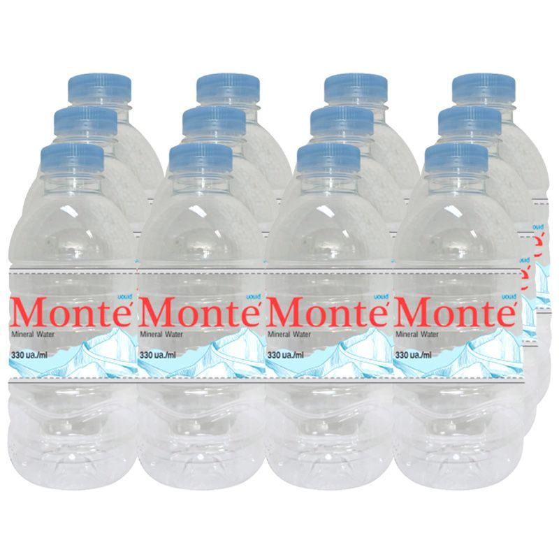 มอนเต้น้ำแร่ 330 มล. แพค 12 Monte Mineral Water 330 ml. Pack 12
