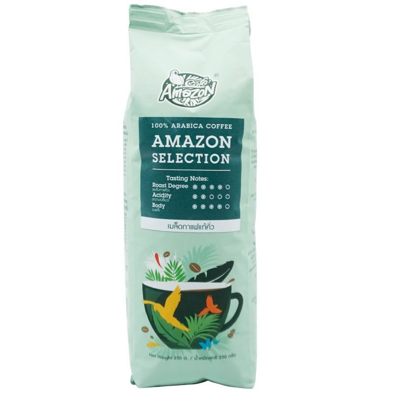 คาเฟ่อเมซอนเมล็ดกาแฟคั่วซีเล็กชั่น 250กรัม Cafe Amazon Roasted Coffee Bean Selection 250g.