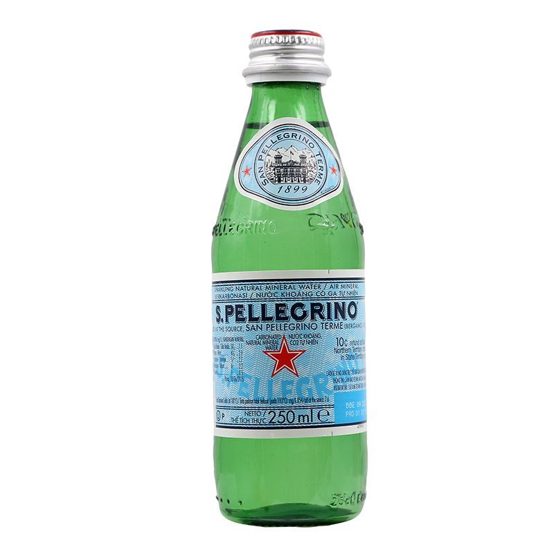 ซานเพลลีกรีโนน้ำแร่ธรรมชาติอัดแก๊ส 250มล. Sanpellegrino Mineral Water Sparking 250ml.