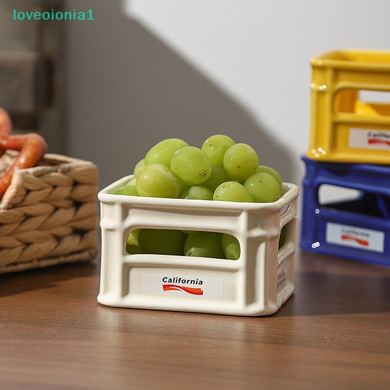 loveoionia1 2025 ใหม่ Creative เซรามิค Sna ชามห้องนั่งเล่นบ้านชามผลไม้ Cafe Sna ตะกร้า Popcorn Bowl 