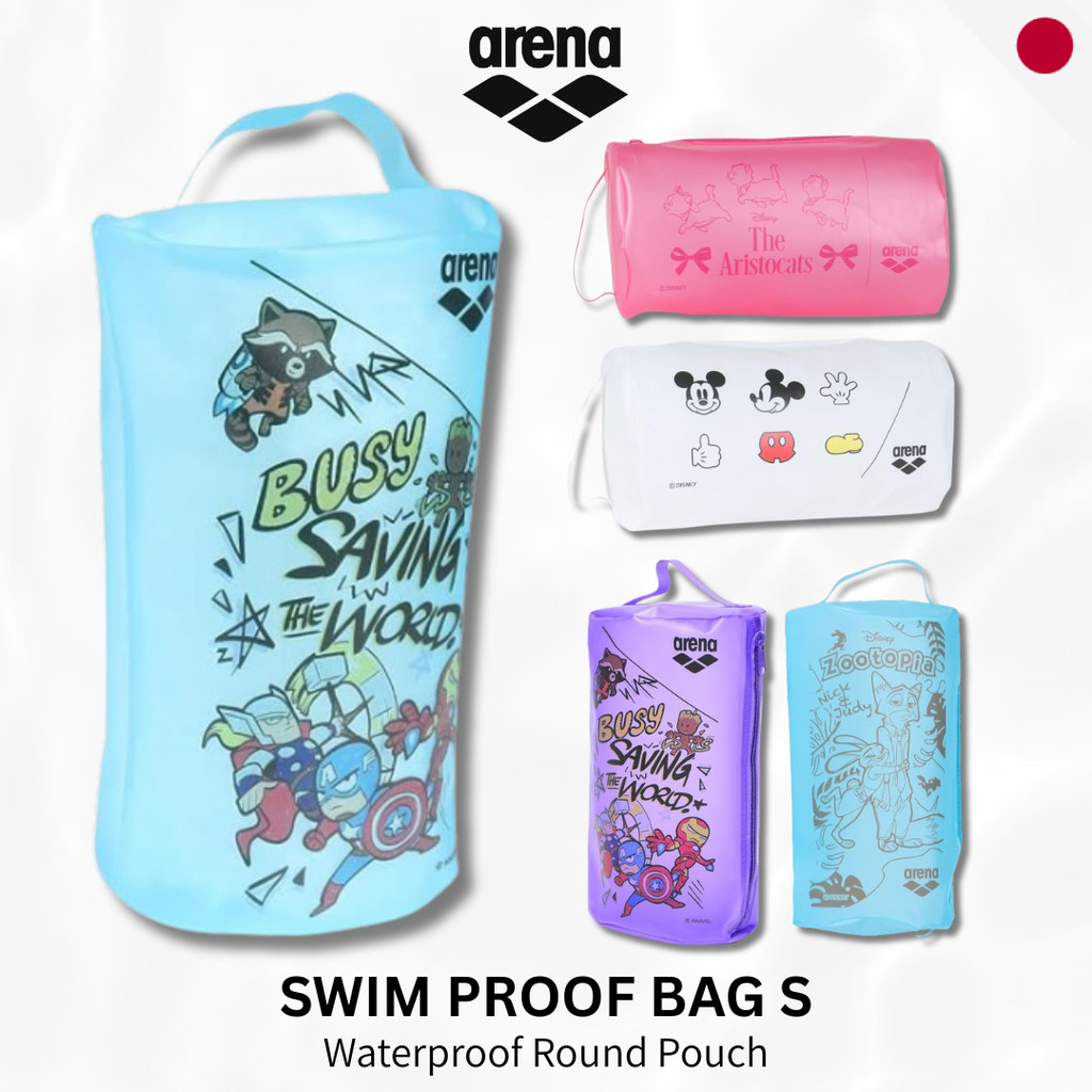 arena Swim Proof Bag S Waterproof Round Pouch MARVEL Unisex AS5SBZ83U AS6SBZ84U Japan