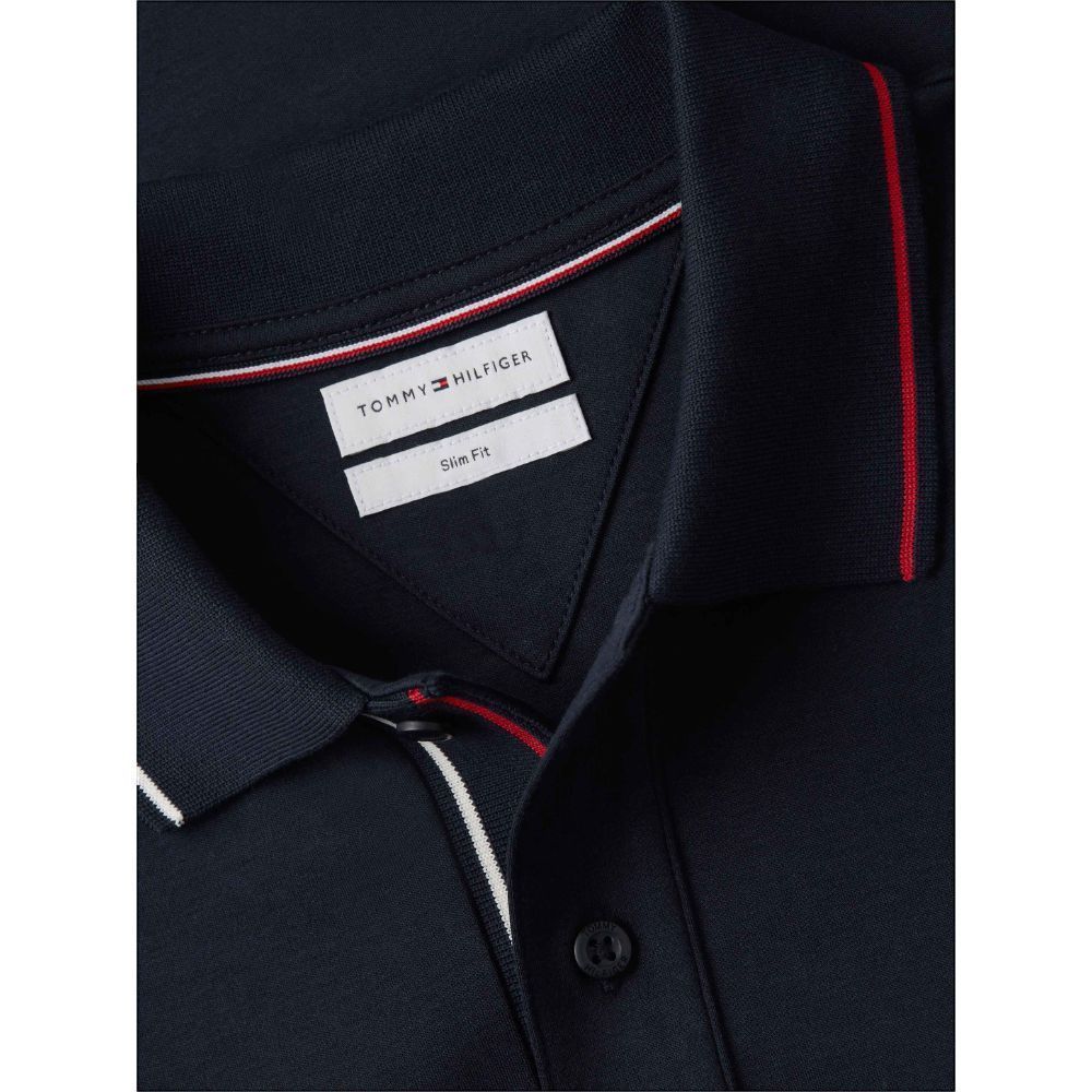 [ลดเพิ่ม 15% โค้ด 15ST199910] Tommy Hilfiger เสื้อโปโล ผู้ชาย รุ่น MW0MW43263 DW5 - สีน้ำเงิน ทรง Slim — صورة 3