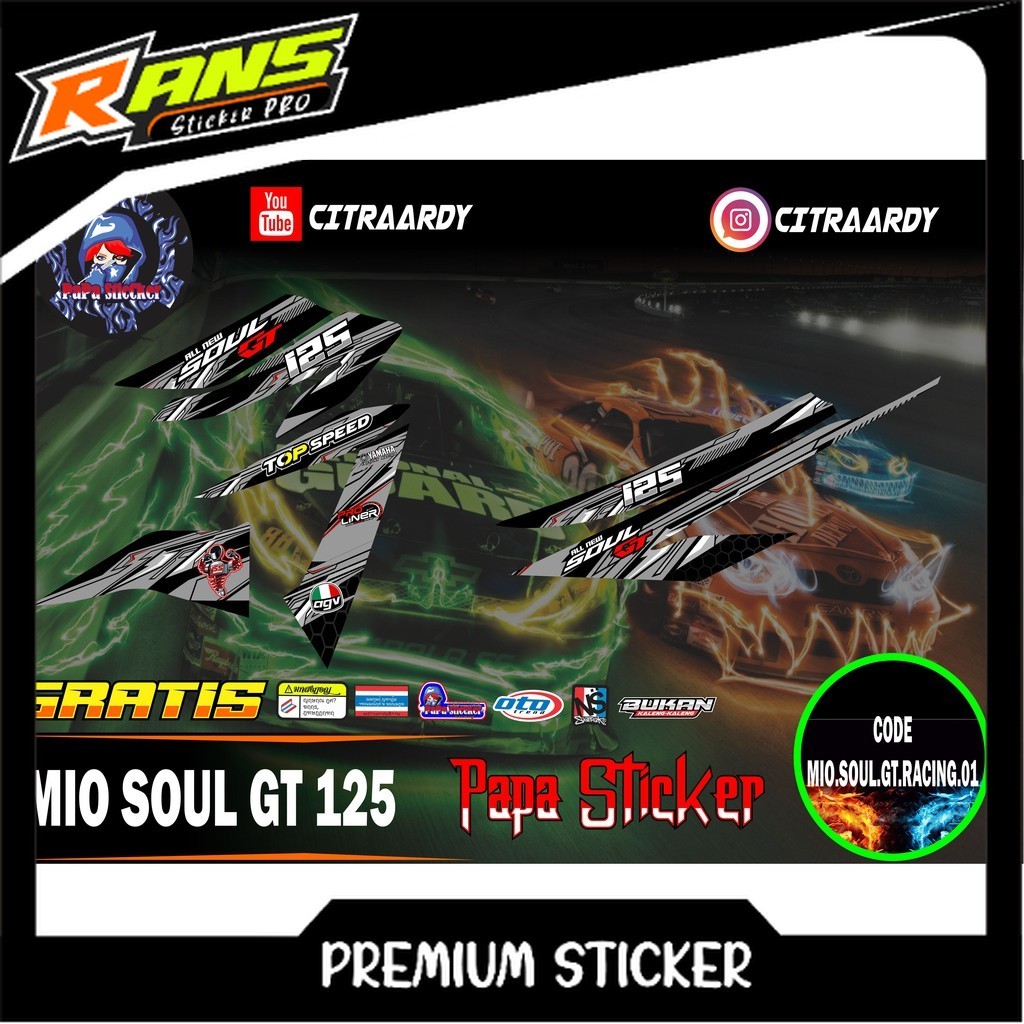 Striping MIO SOUL GT 125 ALL NEW - รายชื่อสติ๊กเกอร์ Striping Variation Yamaha MIO SOUL GT 125