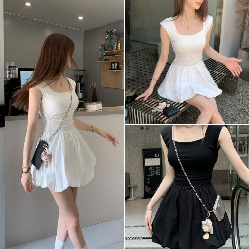 Hotgirl พร้อมส่ง ชุดเดรสสั้นผู้หญิง เดรสเซ็กซี่เซ็กซี่ ฝรั่งเศสบัลเล่ต์สไตล์ชุดเจ้าหญิงแฟชั่น เซ็กซี่แสนหวาน