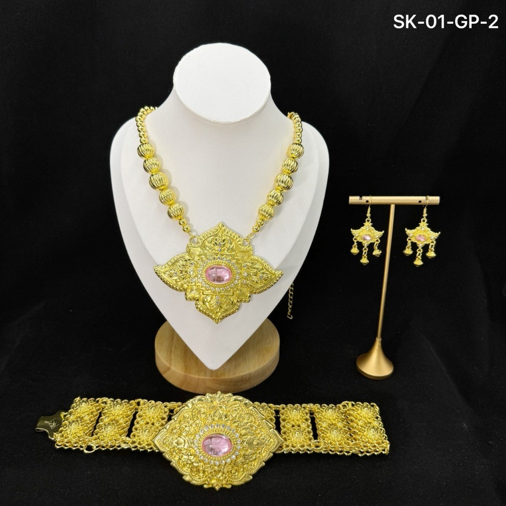 เครื่องประดับชุดไทย งามครบด้วยสร้อยพลอยโบราณ เหมาะสำหรับสวมใส่คู่กับ ชุดไทย ชุดนางรำ งานบุญ - รูปที่ 6