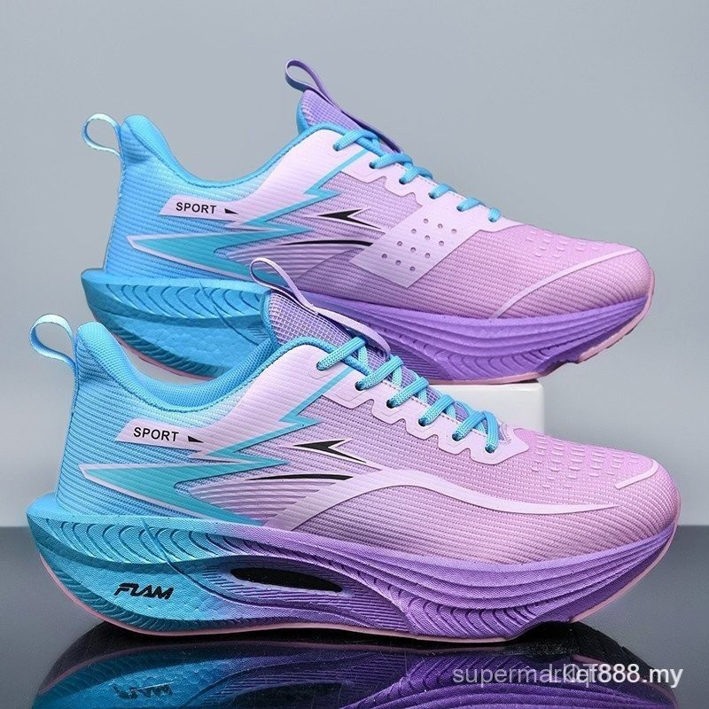 Fast Shipping Flying Burn 3 รองเท้าวิ่งมาราธอนมืออาชีพเต็มปาล์มแผ่นคาร์บอน Racing PB รองเท้าวิ่ง V4R