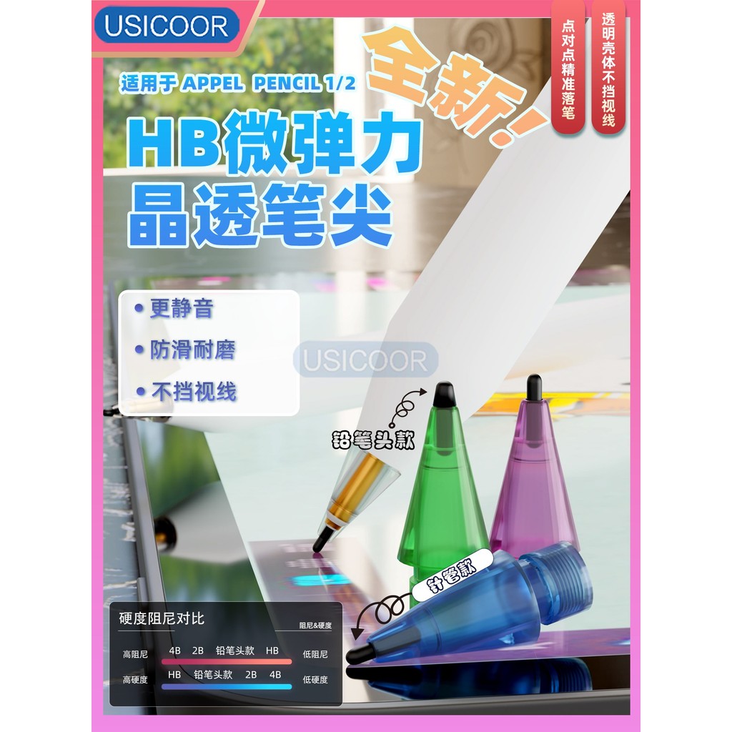 apple pencil usb c เคส apple pencil pro USICOOR เหมาะสําหรับ Apple Apple pencil1/2 รุ่น Nib HB Silen