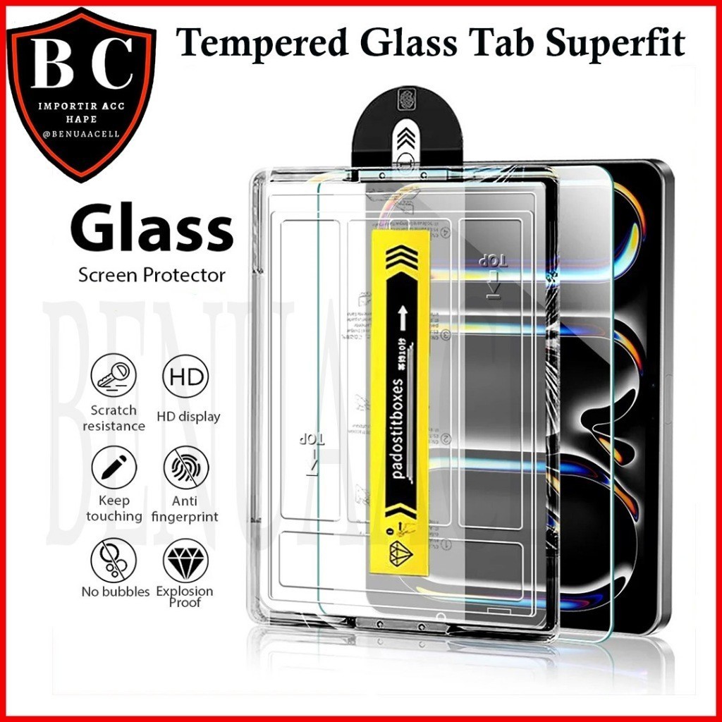 ฟิล์มกระจกนิรภัย SUPERFIT CLEAR EASY INSTALL สําหรับ SAMSUNG TAB S6 LITE S7 S7 FE S8 S8 PLUS S8 ULTR