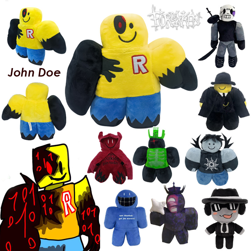 John Doe Plush Forsaken Killer John Doe ตุ๊กตาการ์ตูนเกมตุ๊กตาตุ๊กตาเดสก์ท็อปอะนิเมะของสะสมตกแต่ง mu