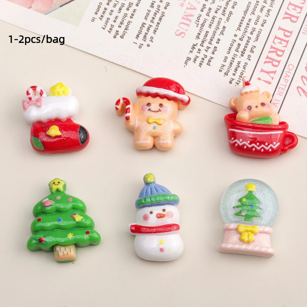 [3#][1-2pcs/bag]อุปกรณ์ทำเครื่องประดับด้วยตนเองด้วยเรซิ่นสำหรับคริสต์มาสและของตกแต่ง DIY Christmas Resin Decor Set