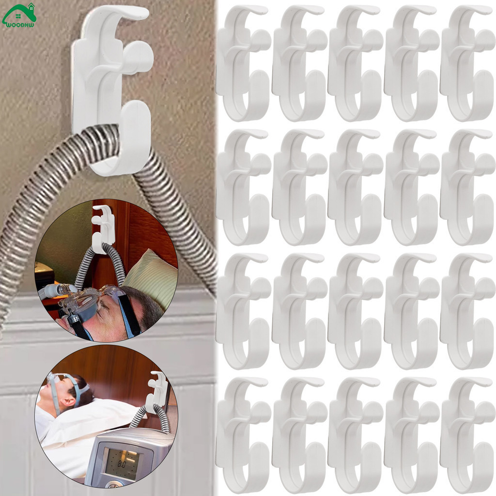 [บ้าน]-ที่วางหลอด CPAP ข้างเตียง | ไม้แขวนเสื้อท่อปรับได้แบบยืดหยุ่นพร้อมการออกแบบป้องกันการปลดล็อก,