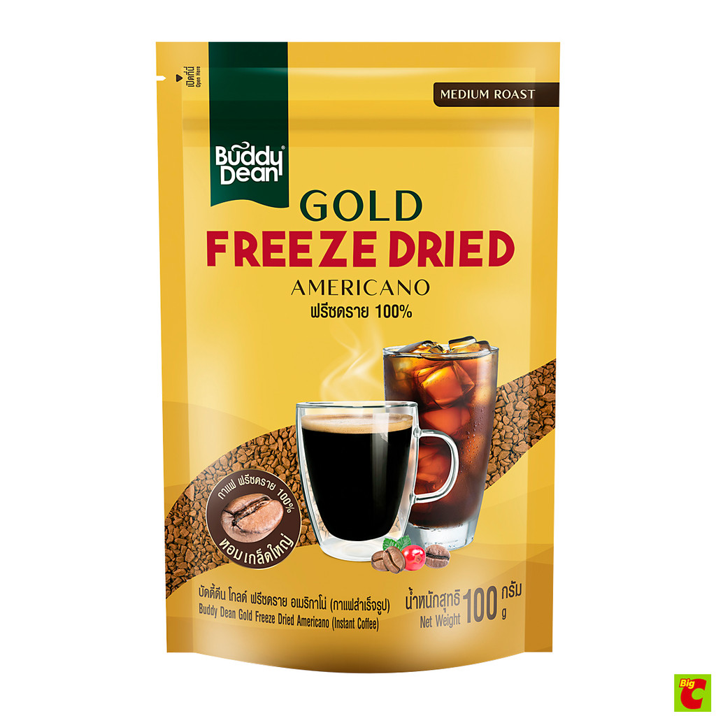 บัดดี้ดีน โกลด์ ฟรีซดราย อเมริกาโน่ กาแฟสำเร็จรูป 100 ก.