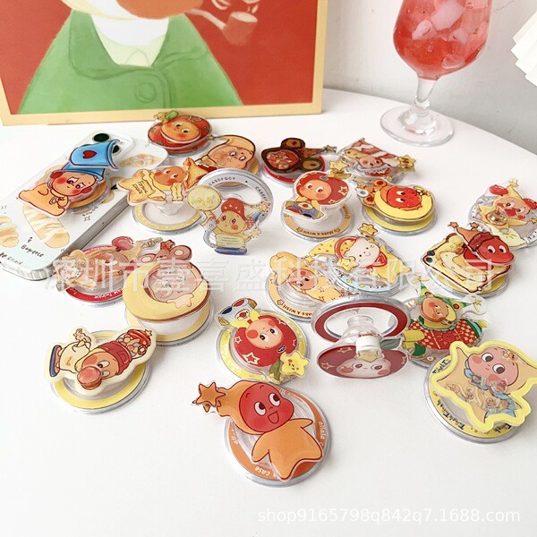 วงเล็บแม่เหล็ก giptok แม่เหล็ก สนุกหมุนเขย่าเพลงดาววายร้ายโทรศัพท์มือถือแม่เหล็กถุงลมนิรภัยยึดหมุนได