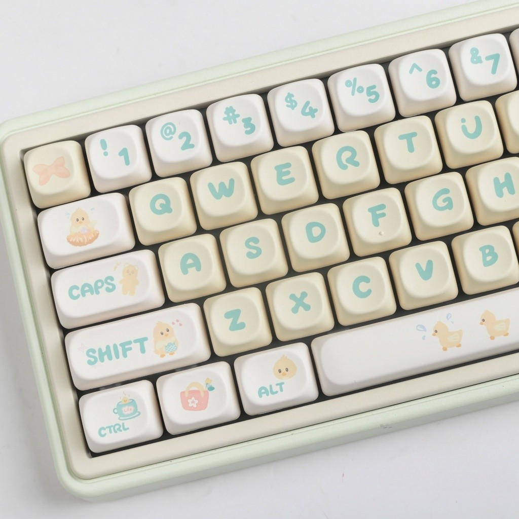 Adventure Duck Keycap เป็ดสีเหลืองน่ารักการ์ตูน MOA ความสูง Dye Sublimation น่ารักรอบ keycaps lofree